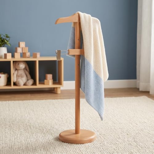 Perchero de madera portátil para ropa infantil con altura ajustable SHINEOFI 6