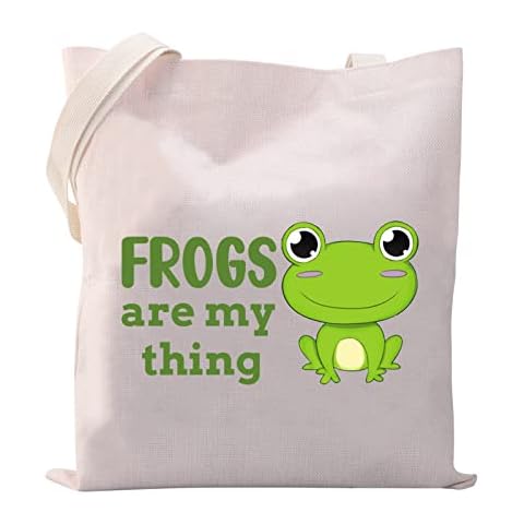 MYSOMY Frog Tote Bag Funny Frog Gifts for Frog Lovers Shoulder Bag Frogs are My Thing Frog Reusable Grocery Bag (Frogs Are My Thing TB) Cover