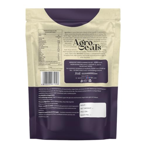 Image of AGROEATS PREMIUM SAGAI DATES - 250g Pack | Natural Saudi Khajur | Nutritious & Naturally Sweet | No Added Sugar | Biodegradable Packaging | Ideal for Gifting & Daily Snacking
