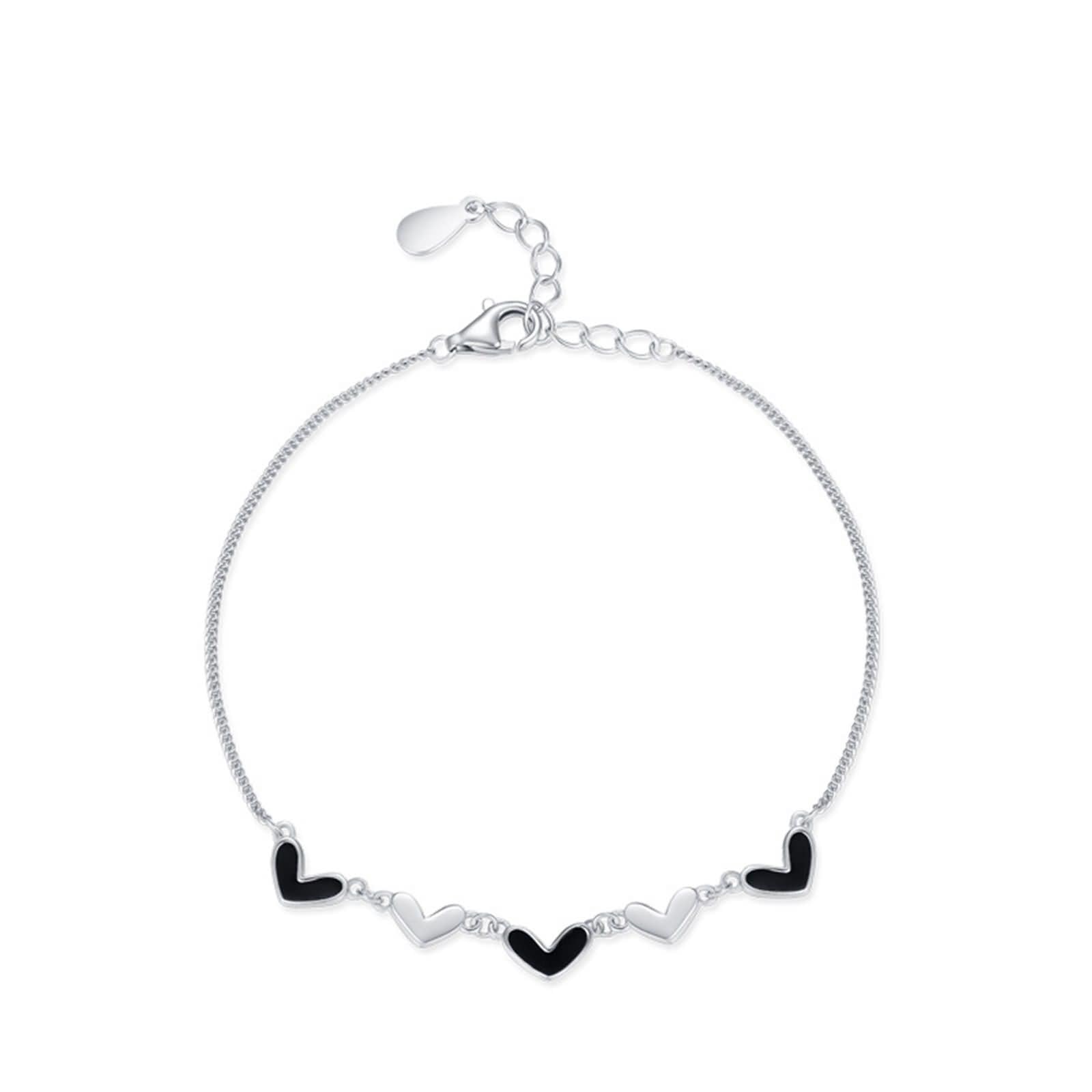 Pulseras de joyería, cadena de promesa con corazón, oro blanco, regalo para el día de San Valentín