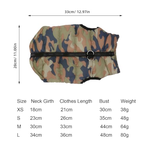 Hundemantel Winterjacke Regenmantel Hund Hundebekleidung Hundejacke Warm Wintermantel gepolstert - Größe (Camouflage)