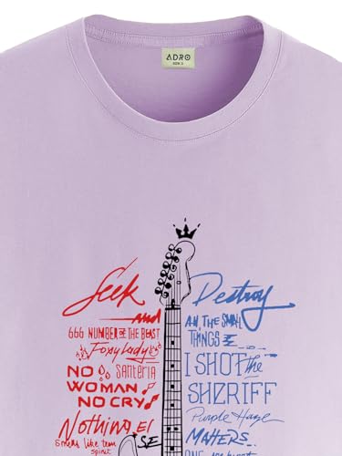 Image of ADRO Guitar Design Printed T-Shirt for Men - 100% Cotton, Regular Fit, Soft Breathable Fabric.