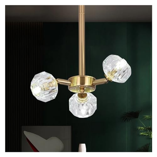 Lustre cuisine LED avec cristaux pour un éclairage puissant et économe
