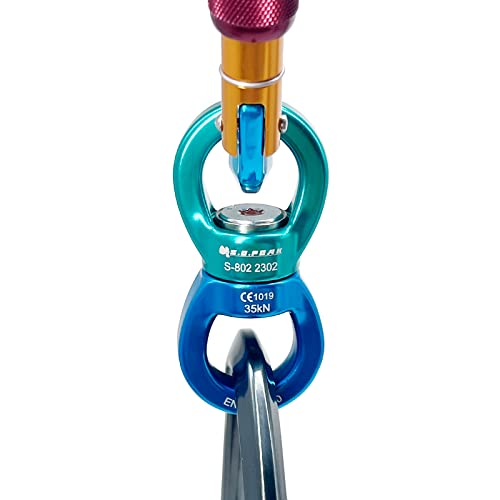 S.E.PEAK 35kN Swing Swivel, CE Certified Safe Swivel Hook, 360°Rotational Device, Silent Hanging Accessory for Tree Swing, Aerial Dance, Swing Spinner Hanger, Rock Climbing, Hanging Hammock,Carabiner