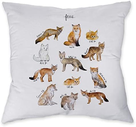Znzd Foxes Watercolor Painting Pillow Case,Decorate Home Living Room Bedroom Boys Room Kids Room,Wild Animal Lovers Boy Men Kids Gifts,18x18 Inch Throw Pillow Covers