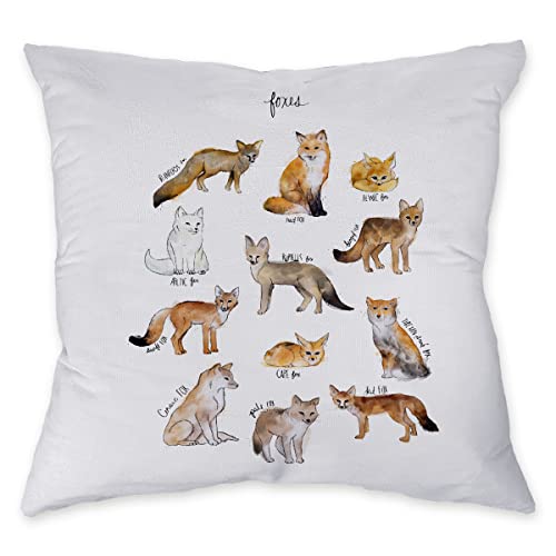 Znzd Foxes Watercolor Painting Pillow Case,Decorate Home Living Room Bedroom Boys Room Kids Room,Wild Animal Lovers Boy Men Kids Gifts,18X18 Inch Throw Pillow Covers #TOP2