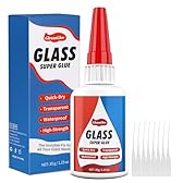 Colla per Vetro 35g | Adesivo Istantaneo Ultra Resistente e Trasparente - Impermeabile, per Riparare Acrilico, Specchi, Cristallo, Lavoretti Creativi e Altro