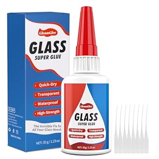 Colla per Vetro 35g | Adesivo Istantaneo Ultra Resistente e Trasparente - Impermeabile, per Riparare Acrilico, Specchi, Cristallo, Lavoretti Creativi e Altro