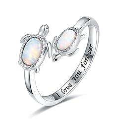 Silver Opal Turtle Ring 9#