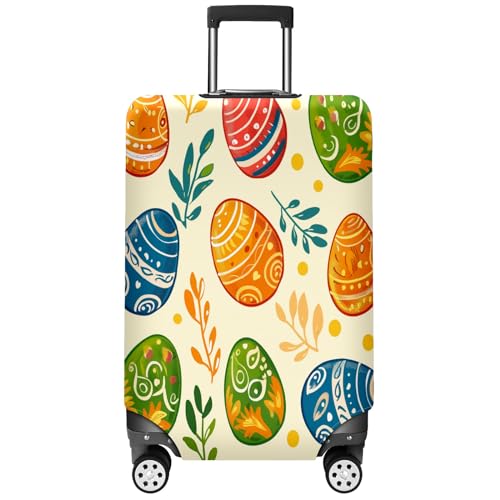 Easter Eggs Luggage Cover Suitcase Protector Travel Luggage Cover Carry on Luggage Cover Washable Baggage Covers for Suitcase Fit 19-21 Inch Luggage