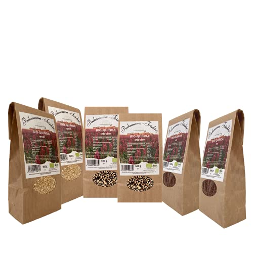 Bio-Quinoa Mix (rot, tricolor, weiß) 6 x 500 g | aus Peru| Vegan | Glutenfrei Cover