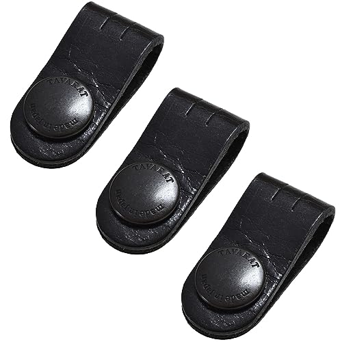 TAVARAT Cord Organizer, Cable Organizer, Charger Organizer, made in Japan, Genuine Leather, Cable Straps, Cable management, Cable Holder (Black, set of 3)