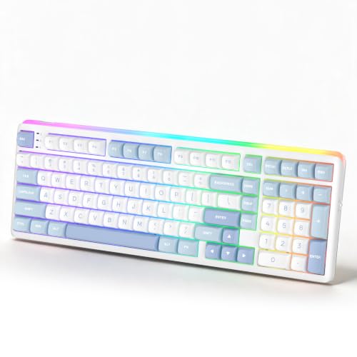 RK ROYAL KLUDGE R99 8 bezprzewodowa mechaniczna klawiatura łańcuchowa gazowego, QWERTY | akumulator 10000 mAh, Tri-...
