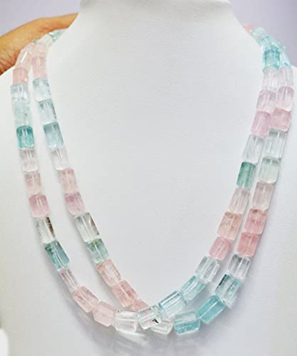 Aigue-marine tube facetté 19 pouces LKBEADS pour créer un bijou porteur de sérénité