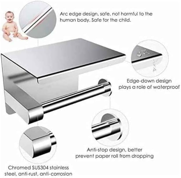 Pull - Out Toilet Paper Holder with Shelf, Space - Saving Bathroom Organizer for RVs & Homes