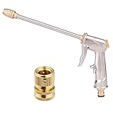 Litorange Metal Garden Water Hose Nozzle Hand Spray Fire Nozzle Car Wash Gun with Brass Connector Adjustable Pattern Pistol Grip Trigger Ideal for Car Washing Plant Lawn Pets Dogs