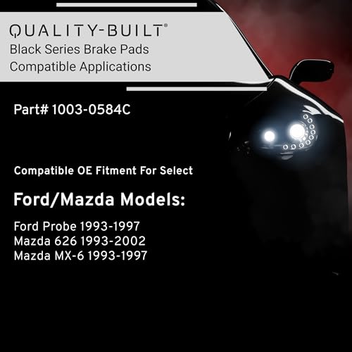 Image of QUALITY-BUILT Rear Ceramic Brake Pads, Black Series 1003-0584C, Compatible with 1993-2002 Ford /Mazda (626,MX-6,Probe)