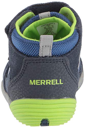 Merrell Unisex Child Bare Steps Ridge Hiking Boot, Navy/Green, 8 Little Kid Us #TOP2