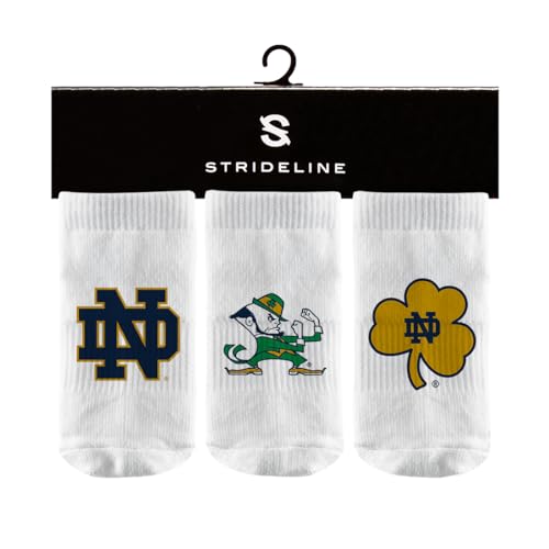Image of Strideline NCAA Infant Baby Socks-3 Pack-Notre Dame-0-12 Months, White