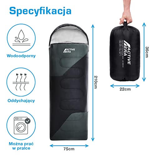 Active Era Śpiwór typu mumia – śpiwór zimowy i letni, od -10°C do 10°C – odporny na działanie wody i ochrona przed wiatrem – ultralekki – na kemping – mały rozmiar po spakowaniu