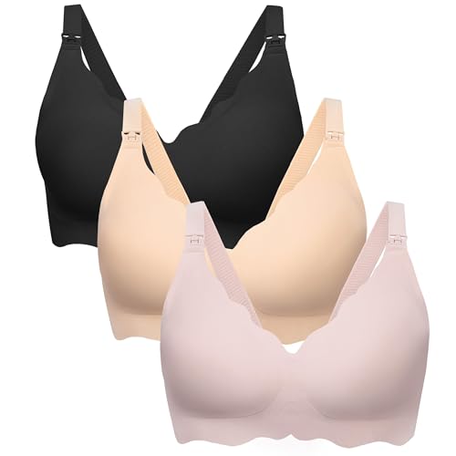 HBselect Soutien-Gorge d'allaitement sans Couture Bustier Soyeux Soutien-Gorge d'allaitement et de Sommeil sans Armatures pour Femmes