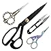 Produktbild Handi Stitch Schneiderei Set (4-teilig) - Strapazierfähige Stahl Schere L21,5 cm - Professionelle Scharfe Schneiderschere/Fadentrenner Set für Leder, Stoff, Kleidung, Garn, Jeansstoff & Änderungen