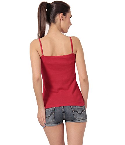 Image of Teemoods Women's Cotton Spaghetti Strap Camisole Slip - Adjustable Straps, Slim Fit, Soft Innerwear Tank Top for Layering & Everyday Comfort