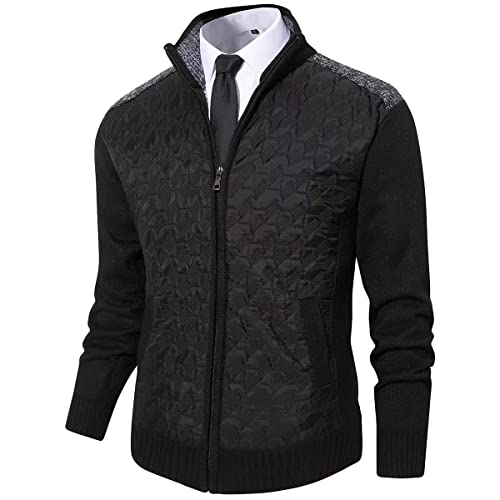 Msmsse Men’s Knitted Cardigan Sweater Causal Thick Full Zip Sweaters for Men Coat