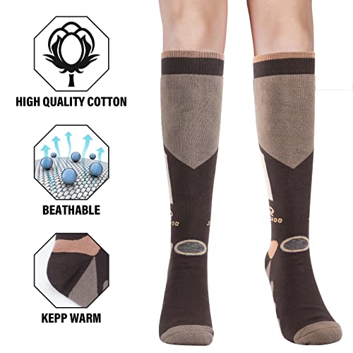 Rioroo Ski Socks, 2/3 Pairs Skiing, Snowboarding, Outdoor Sports Socks For Mens Womens Youth,Thermal Knee-High Warm Socks #TOP3