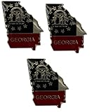 World Flags Direct Pack of 3 State Map Shaped Lapel Pins; Three Tie Pin Badges (Connecticut) (Georgia)