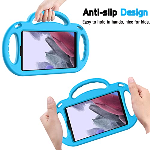 Avawo Kids Case For Samsung Galaxy Tab A7 Lite 8.7 Inch 2021, Galaxy Tab A7 Lite Case, With Strap, Shockproof Lightweight Handle Stand Case For Samsung Tab A7 Lite 8.7 2021(Sm-T220/T225/T227), Blue #TOP2