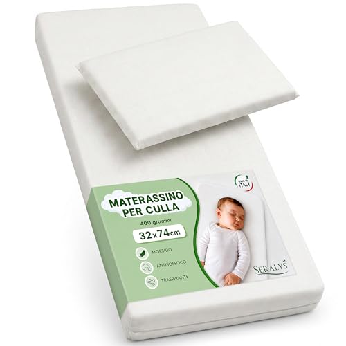 #Commissioniguadagnate<br>Materasso Culla Neonato Universale in Cotone Riduttore Lettino e Materasso Next to Me Cuscino Posizionatore Ergonomico Struttura Traspirante e Ipoallergenica per Navicella Sfoderabile