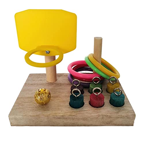 EQWQSIXD Juguete de madera de inteligencia para loros, juguetes de entrenamiento de aves para guacamayos grandes