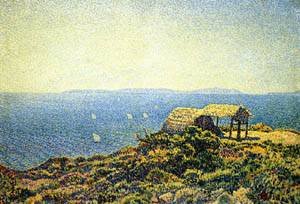 Peinture à l'huile Ile du Levant Theo Van Rysselberghe reproduction toile