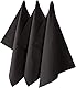 REDBEST Geschirrtuch, Küchentuch 3er-Pack Seattle, 100% Baumwolle anthrazit Größe 50x70 cm - saugstarke, strapazierfähige Qualität, mit Aufhängung (weitere Farben)
