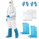 Zhbro YI 2 Sets Einweg-Schutzkleidung, Schuhschalen und Handschuhe, Vliesstoff für Reinigung, Gartenarbeit, Landwirtschaft und industrielle mechanische Arbeit (L)