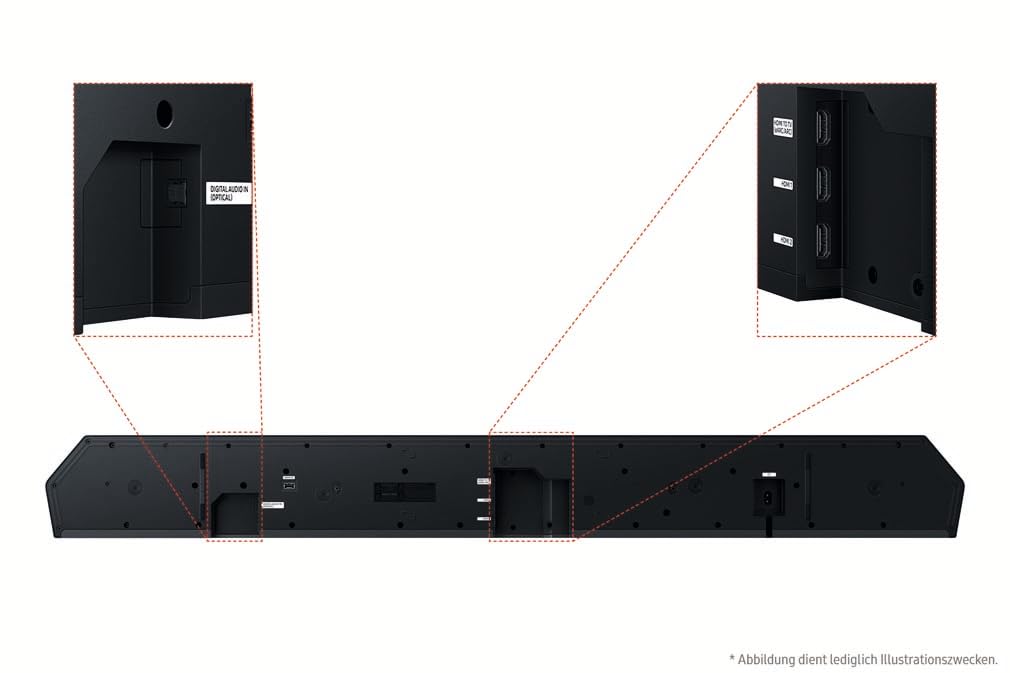 Samsung HW-Q995GF Q-Series 11.1.4-Kanal-Soundbar für Fernseher, Kabelloser 8"-Dual-Subwoofer, 4.0.2-Kanal-Rücklautsprecher, Kabelloses Dolby Atmos und DTS:X, SpaceFit Sound Pro, Q-Symphony