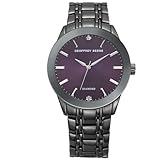 Geoffrey Beene Men's Gunmetal Stainless Steel Dress Watch Classic Quartz, Elegant Design, Water-Resistant