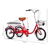 JXYQ Adult Trike Bike 3 Wheel Bicycle Cruise Trike 3 Wheel,16 Inchs Single Speed Cruiser Trike With Large Basket, Heavy Duty 3 Wheel Bike For Adult, For Recreation, Shopping(Red,No backrest) #1