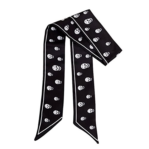 IMLECK Cooling Neck Scarf Bandana Wrap, Keeps You CooL, Black White Skull Printing