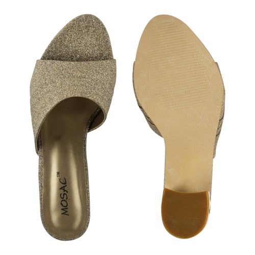 Image of MOSAC Women Casual /Party Block Heel Mules Heel Wedding Fashion Sandals for Women & Girls