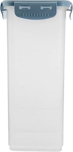Kichvoe Recipiente de pan de plástico para sándwich con tapa hermética, dispensador de almacenamiento de pan alto para encimera de cocina, color azul