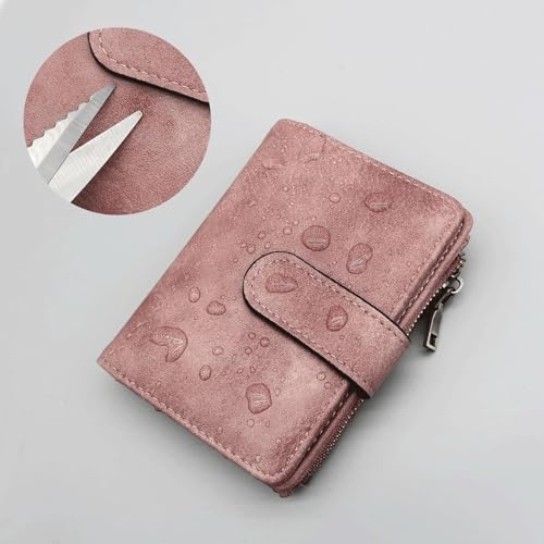 Rfid Blocking Wallet Compatible with Women Vegan Leather Tri-fold With Zipper Coin Pocket Anti-theft Clasp Waterproof Slim Design Purse(Leopard print)2