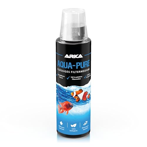 Aquarium Wasserklärer 236 ml – Entfernt Trübungen sichtbar – Für kristallklares Wasser in Süß- & Meerwasseraquarien – Biologisch mit Filterbakterien – Pflanzensicher – ARKA Aqua-Pure