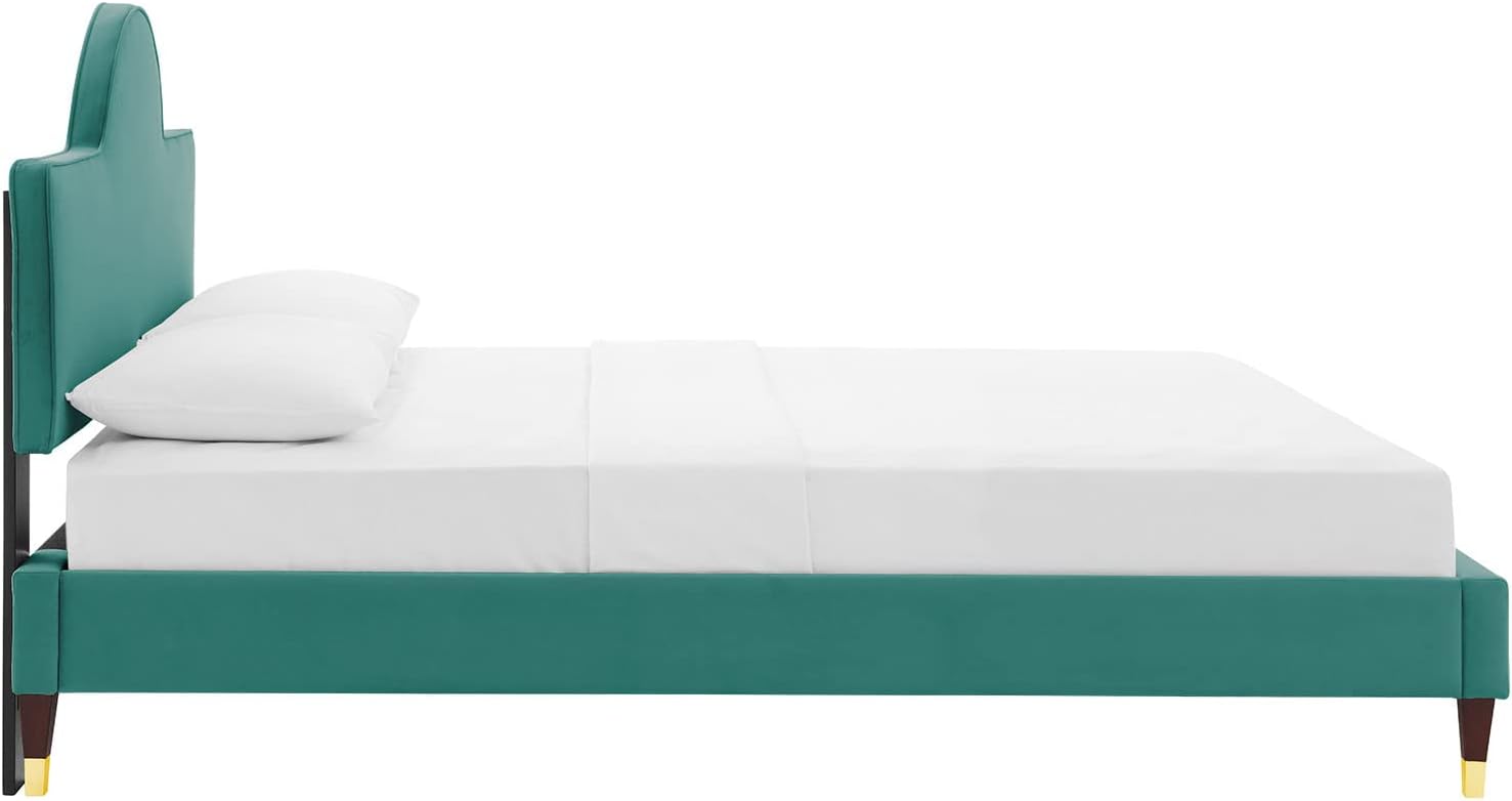 Modway Aurora Performance Velvet Full Bed, Teal