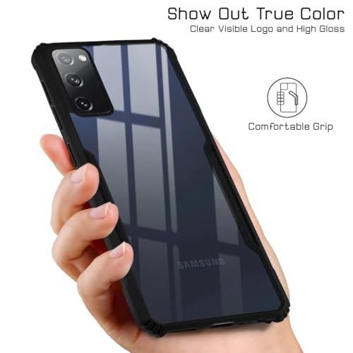 Image of Jkobi Back Cover Case for Samsung Galaxy S20 (Shockproof with Polycarbonate Clear Panel | Professional Black)