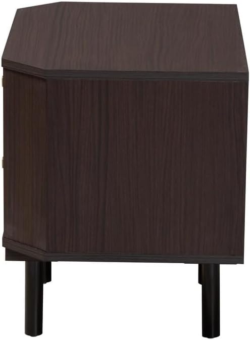 HomeStock Wood 2-Drawer End Table, Modern Transitional Living Room Table