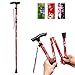 Price comparison product image PLASTIFIC Walking Stick, Easy Adjustable Height Folding Extendable Walking Cane, Lightweight Flexible and Durable Walking Aid Mobility Aid Collapsible Walking Stick (Red Flower)