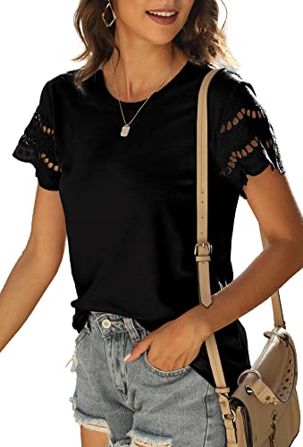 Image of Wiholl Womens Tops Dressy Casual Short Sleeve Shirts Beach Vacation Clothes Summer Outfits