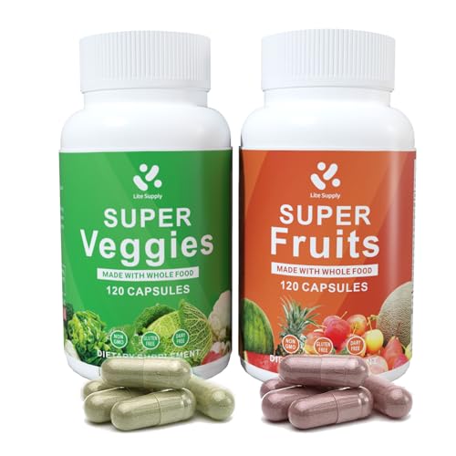 Lite-Supply-Fruits-and-Veggies-Supplement-240-Caps-120-Fruit-and-120-Veggie-Capsules-Whole-Food-Natural-Superfood-Filled-with-Vitamins-Minerals-for-Women-Men-Kids-Supports-Energy-Levels